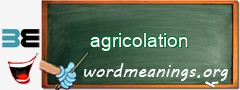WordMeaning blackboard for agricolation